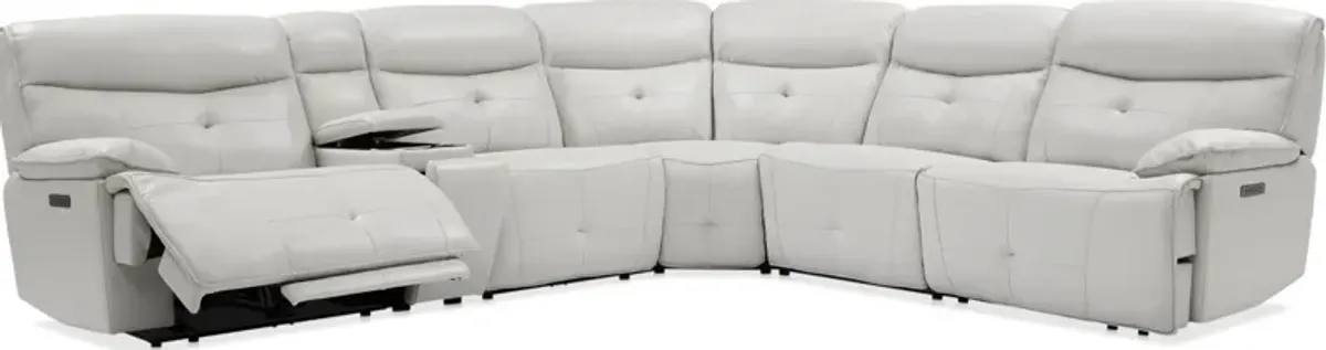 Westgate 6-Piece Dual-Power Sectional with Console - Fog