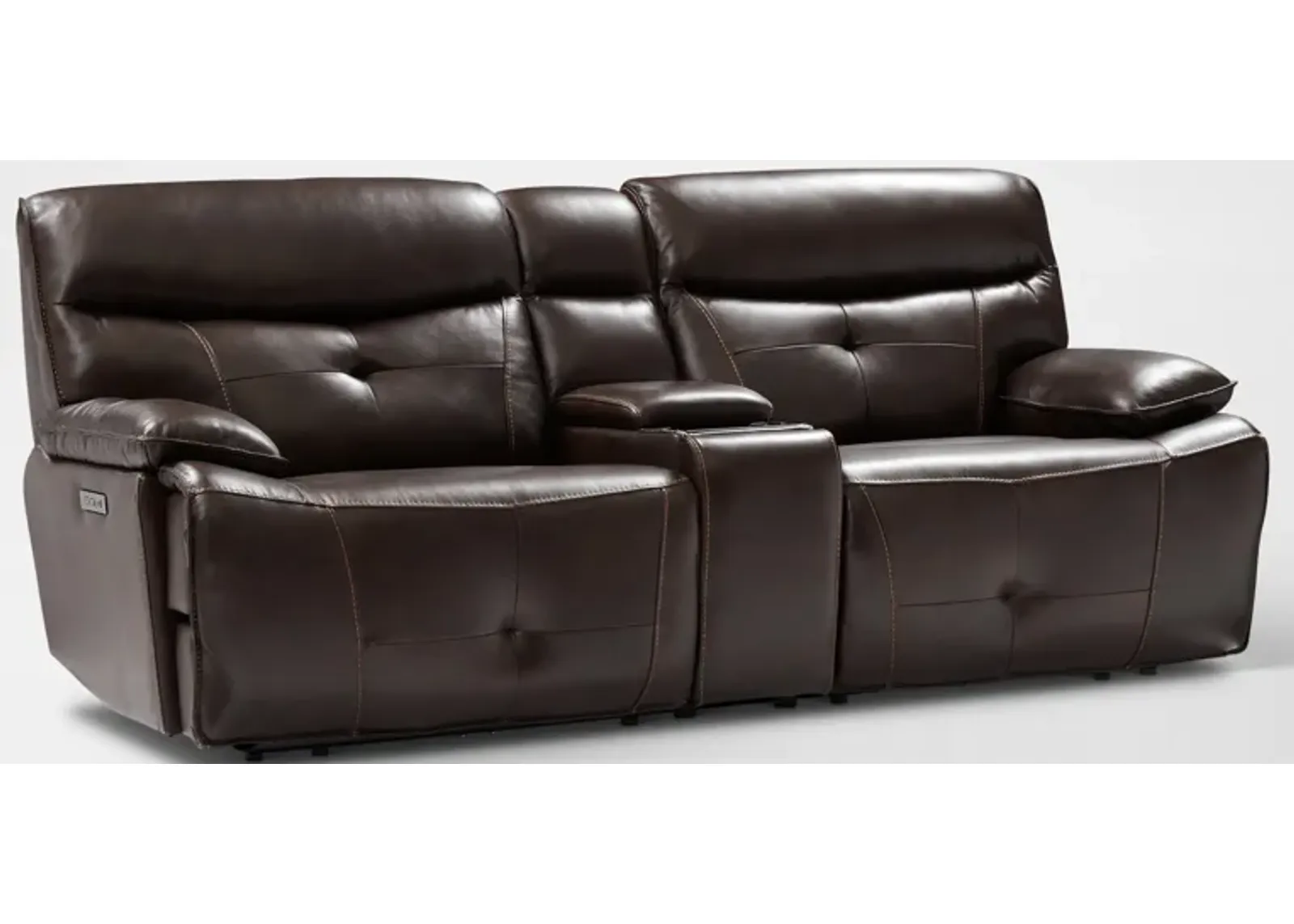 Westgate 3-Piece Dual-Power Loveseat with Console - Brown