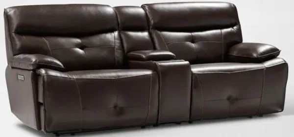 Westgate 3-Piece Dual-Power Loveseat with Console - Brown