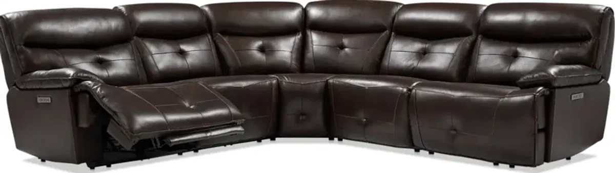 Westgate 5-Piece Dual-Power Sectional - Brown