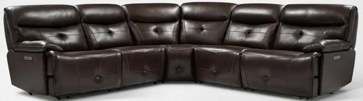 Westgate 5-Piece Dual-Power Sectional - Brown