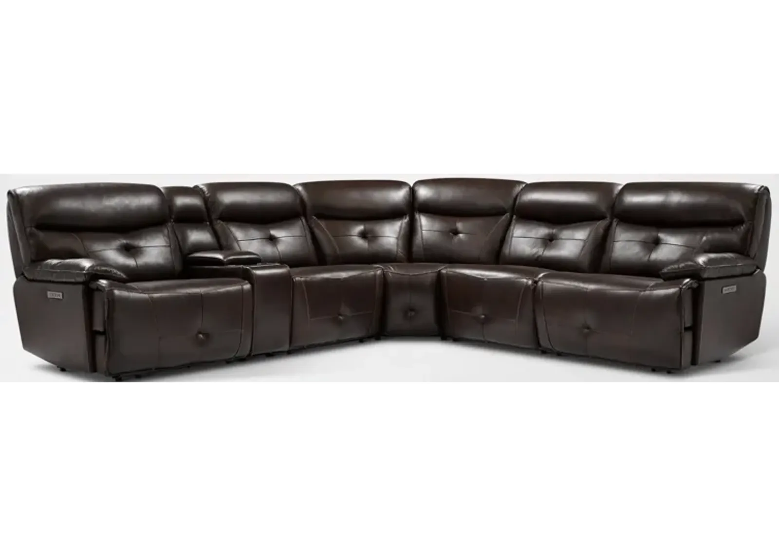 Westgate 6-Piece Dual-Power Sectional with Console - Brown