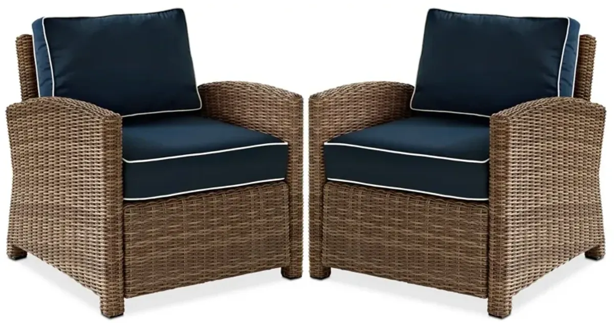 Destin Set of 2 Outdoor Chairs - Navy