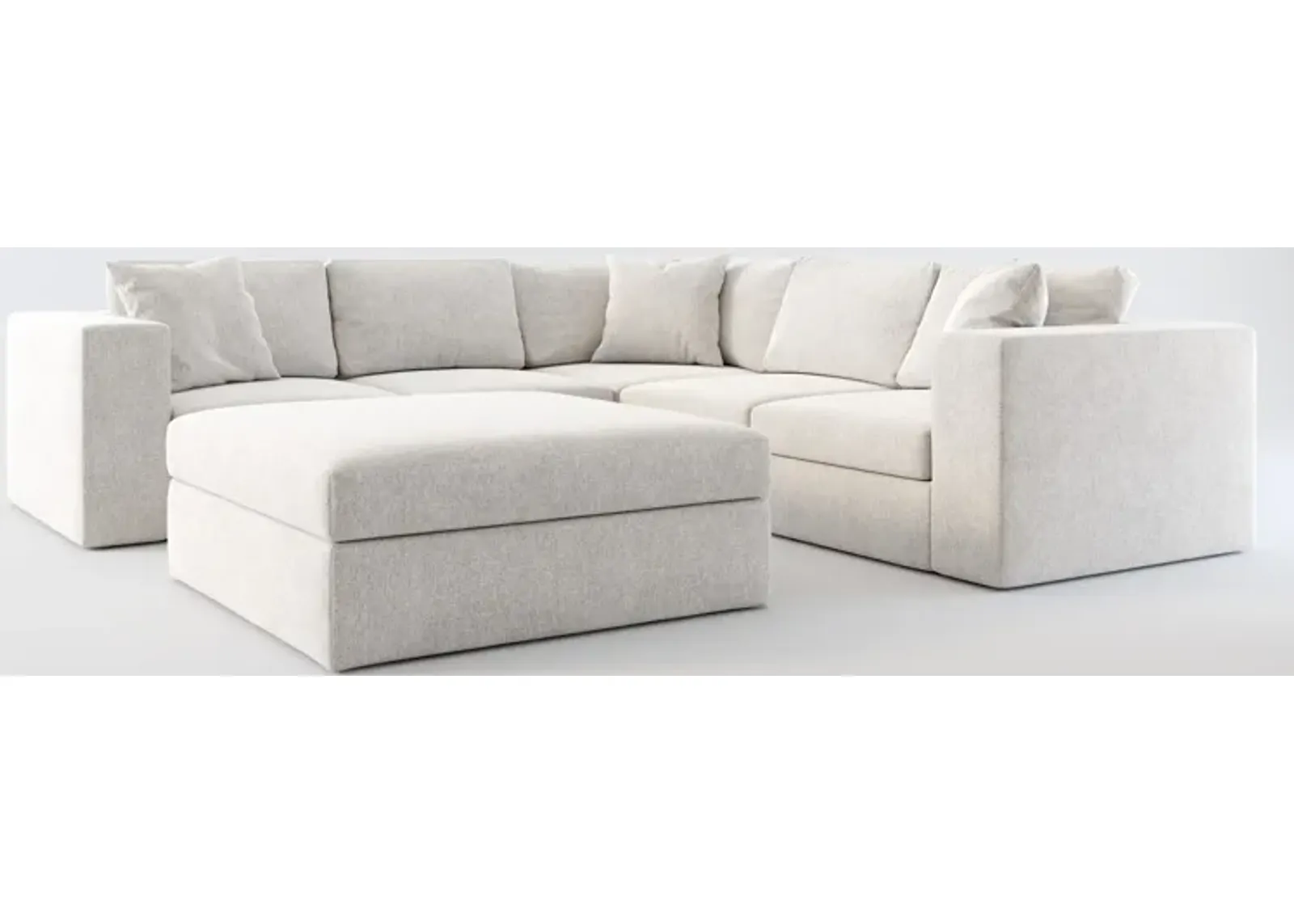 Collin 5-Piece Hybrid Comfort Sectional and Ottoman - Burmese Granite