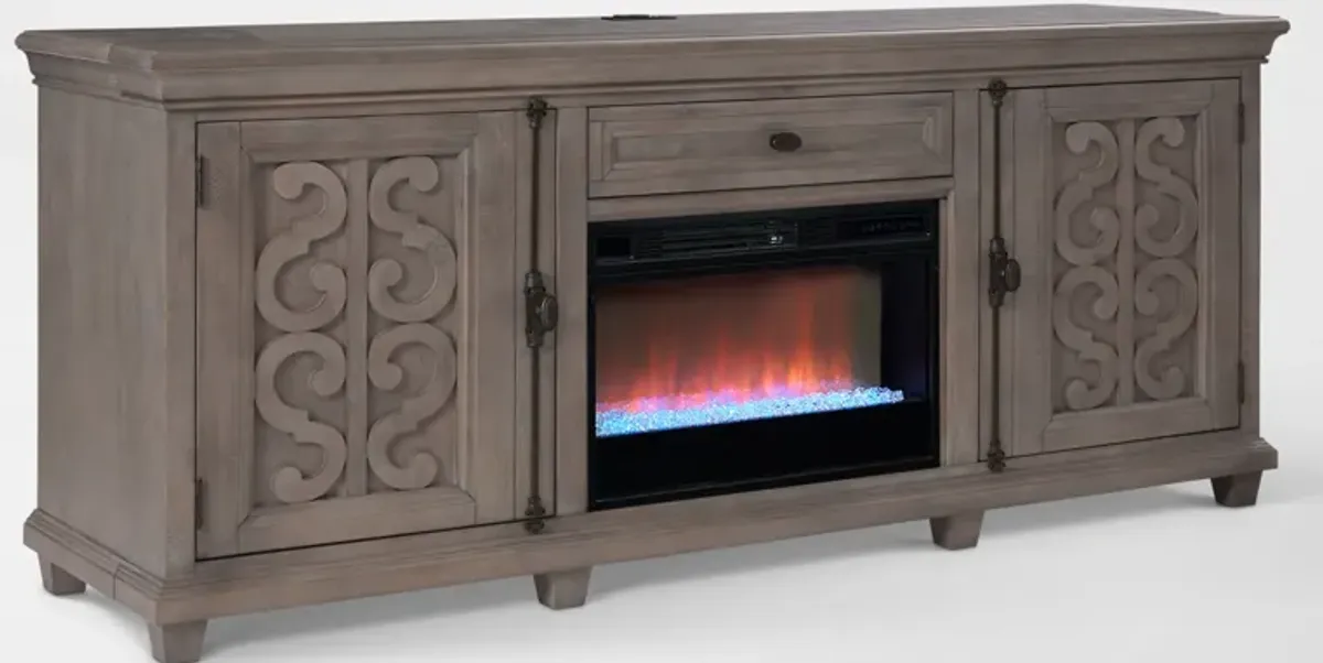 Charthouse 84" Contemporary Fireplace TV Stand - Gray