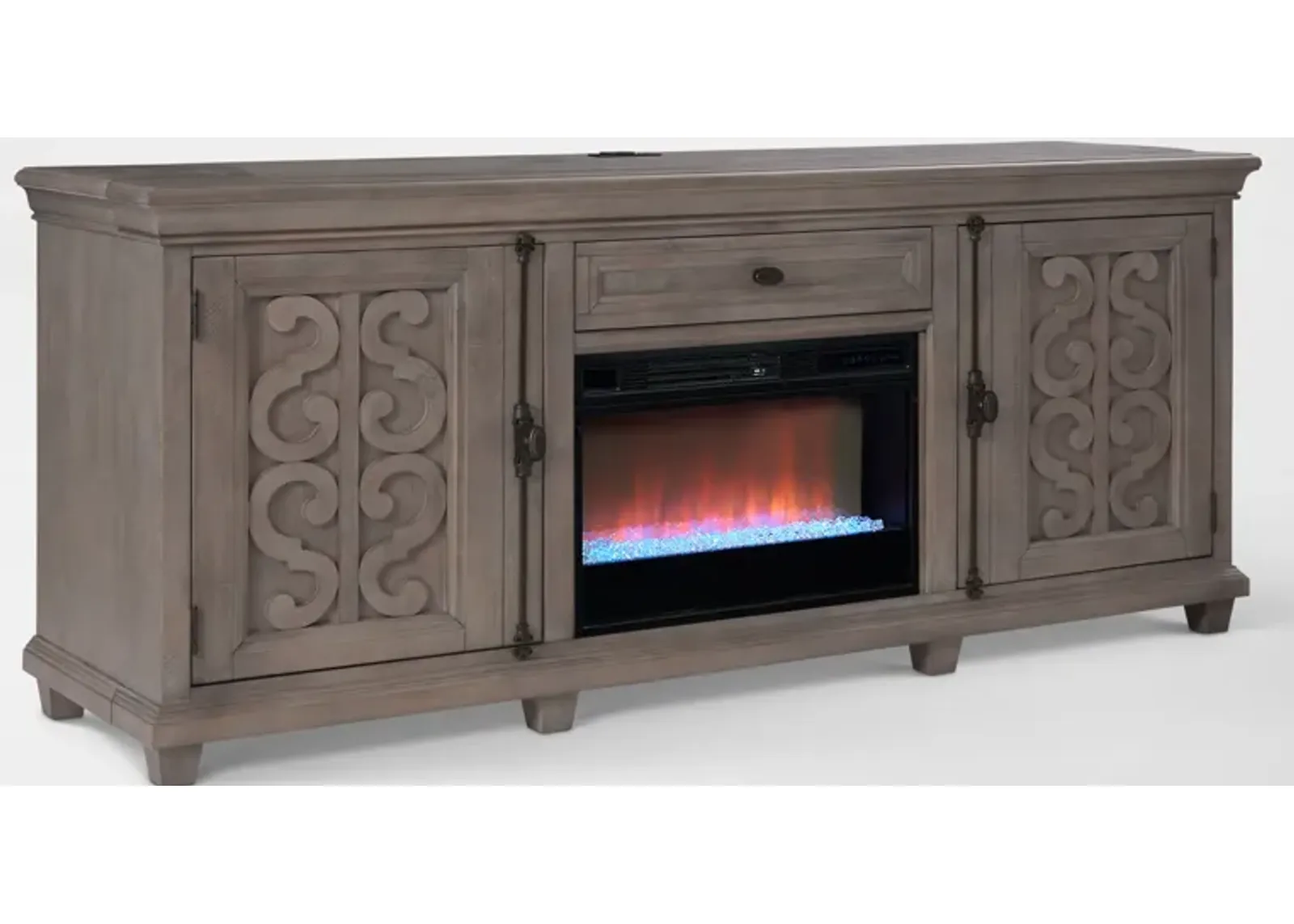 Charthouse 84" Contemporary Fireplace TV Stand - Gray