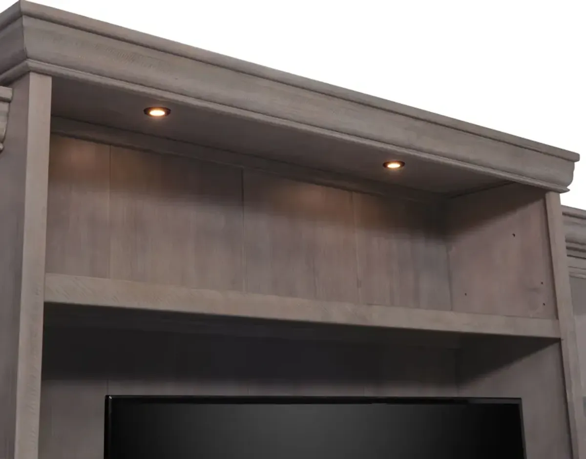 Charthouse Entertainment Wall with Contemporary Fireplace - Gray