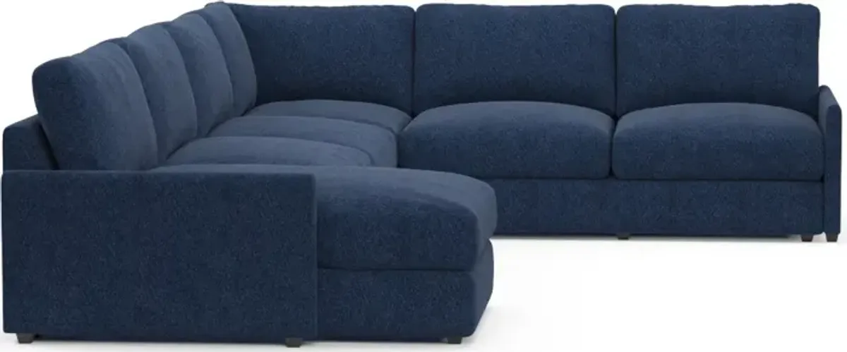 Jasper Foam Comfort 4-Piece Sectional with Left-Facing Chaise - Oslo Navy