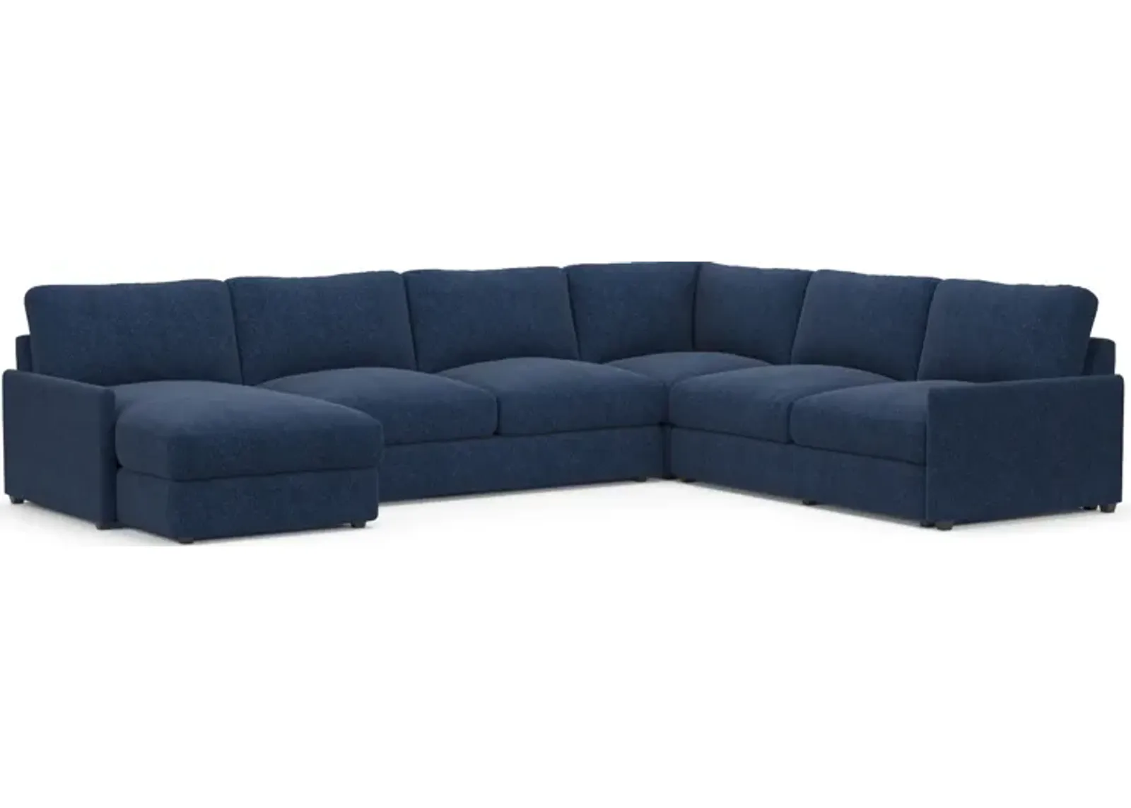 Jasper Foam Comfort 4-Piece Sectional with Left-Facing Chaise - Oslo Navy