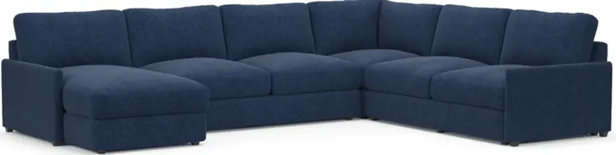 Jasper Foam Comfort 4-Piece Sectional with Left-Facing Chaise - Oslo Navy