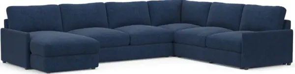 Jasper Foam Comfort 4-Piece Sectional with Left-Facing Chaise - Oslo Navy