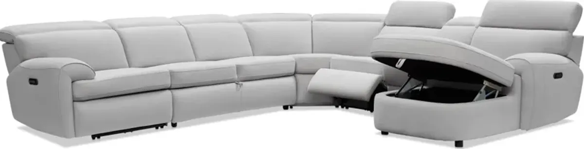 Aero 6-Piece Dual-Power Reclining Media Sleeper Sectional with Right-Facing Chaise