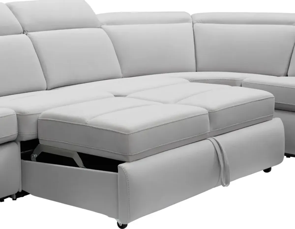 Aero 6-Piece Dual-Power Reclining Media Sleeper Sectional with Right-Facing Chaise