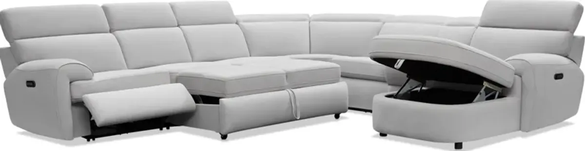 Aero 6-Piece Dual-Power Reclining Media Sleeper Sectional with Right-Facing Chaise