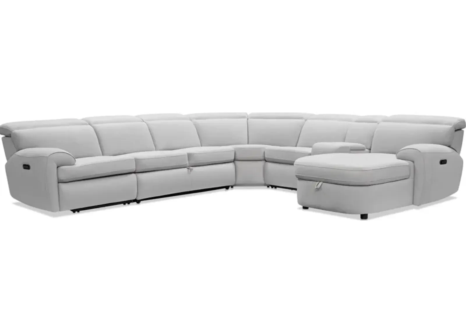 Aero 6-Piece Dual-Power Reclining Media Sleeper Sectional with Right-Facing Chaise