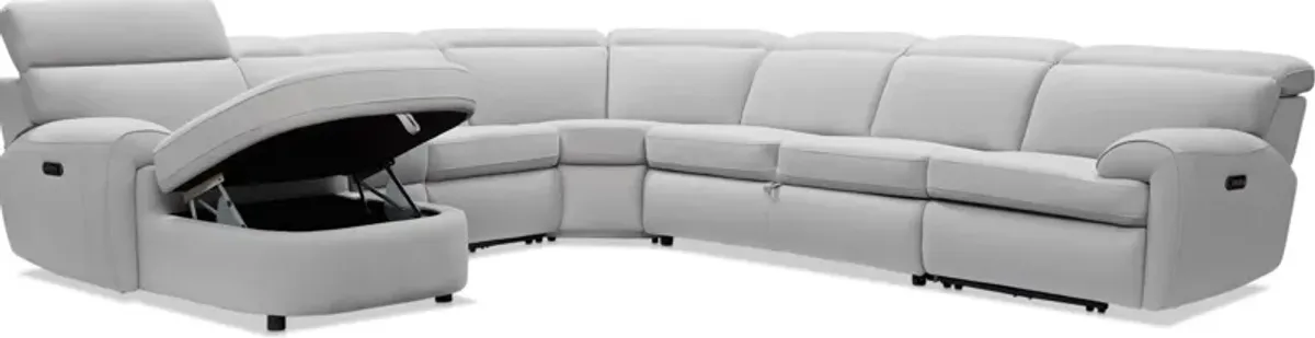 Aero 6-Piece Dual-Power Reclining Media Sleeper Sectional with Left-Facing Chaise