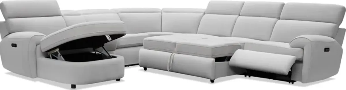 Aero 6-Piece Dual-Power Reclining Media Sleeper Sectional with Left-Facing Chaise