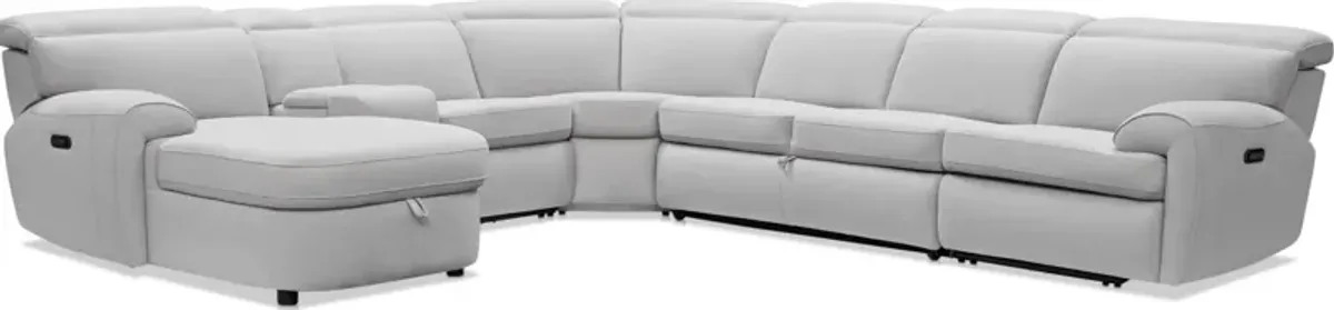 Aero 6-Piece Dual-Power Reclining Media Sleeper Sectional with Left-Facing Chaise