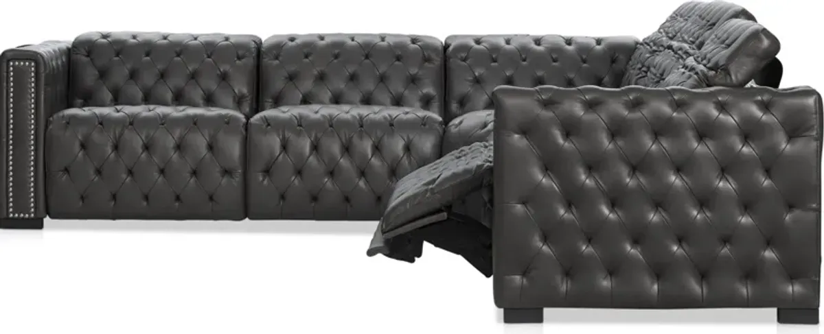 Mitchell  5-Piece Dual-Power Reclining Sectional - Charcoal