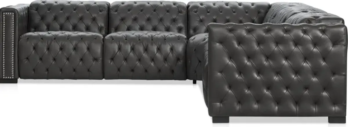 Mitchell  5-Piece Dual-Power Reclining Sectional - Charcoal