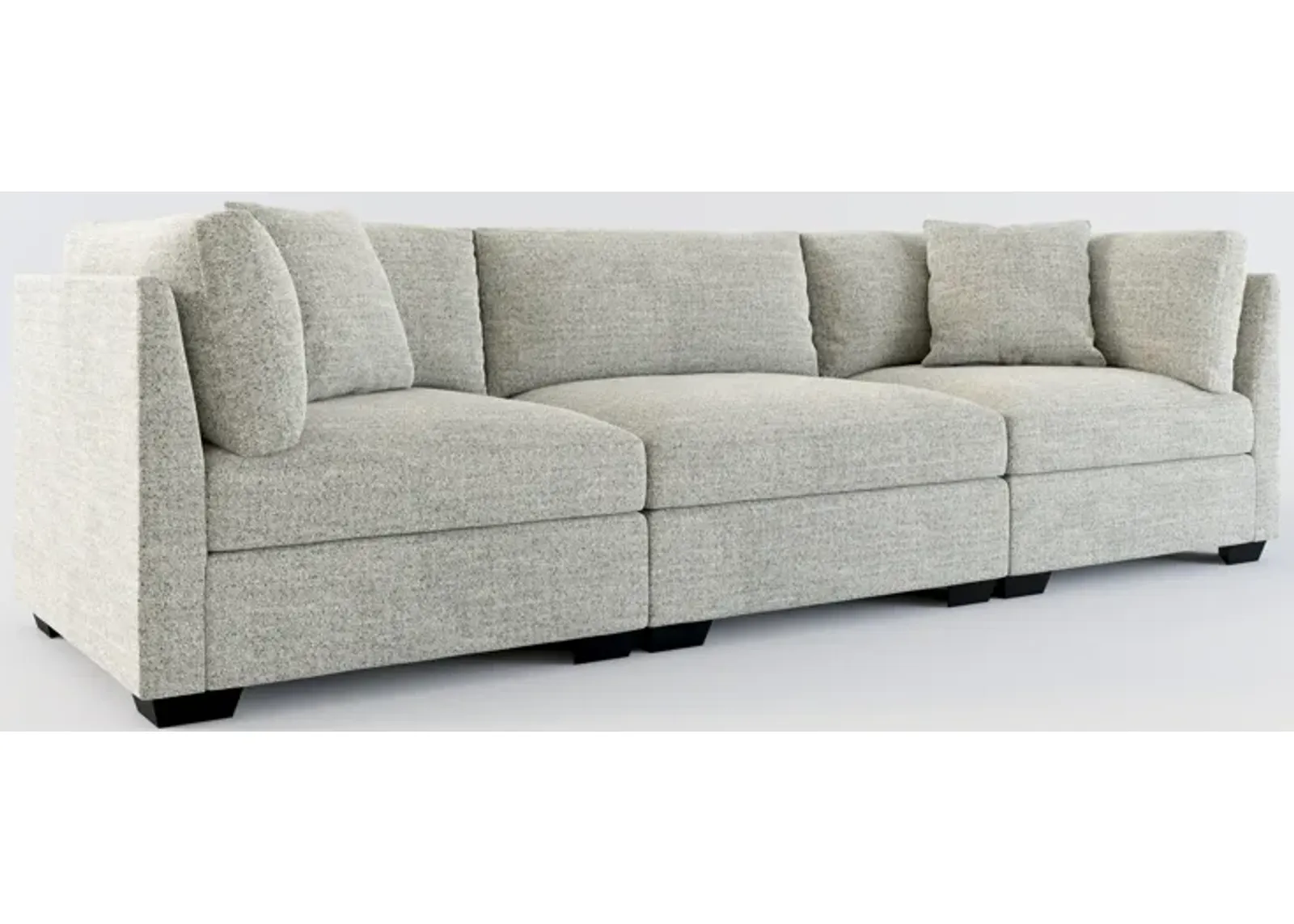 Beckham Foam Comfort 3-Piece Sofa - Pandora Pepper