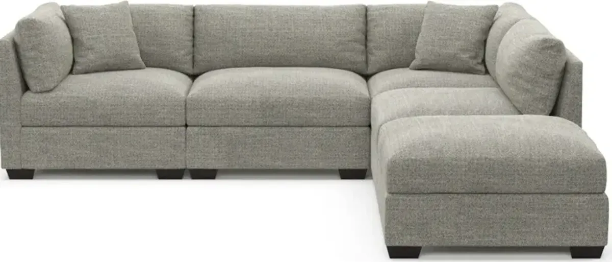 Beckham Foam Comfort 4-Piece Sectional and Ottoman - Pandora Pepper