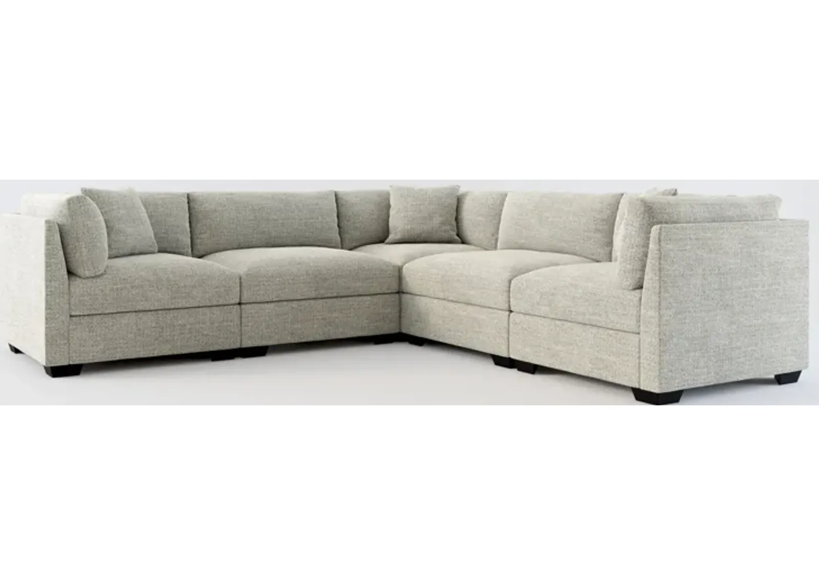 Beckham Foam Comfort 5-Piece Sectional - Pandora Pepper