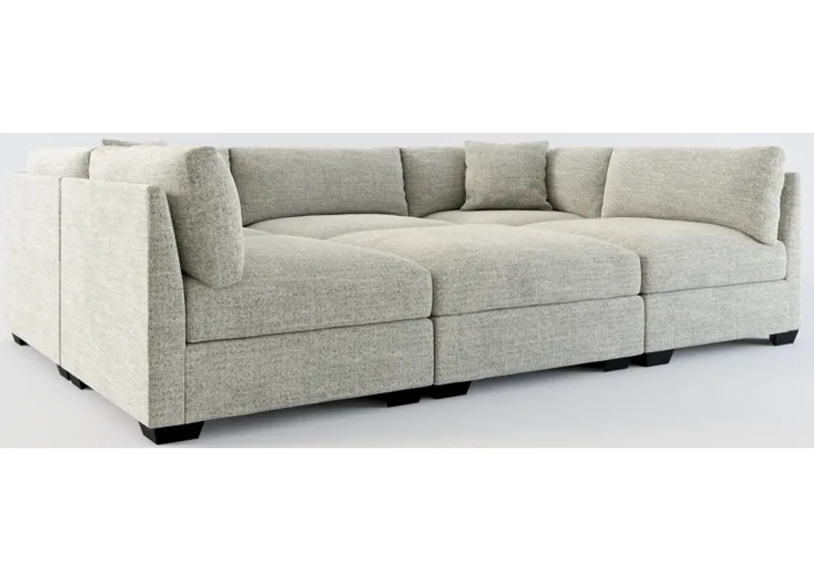 Beckham Foam Comfort 6-Piece Pit Sectional  - Pandora Pepper