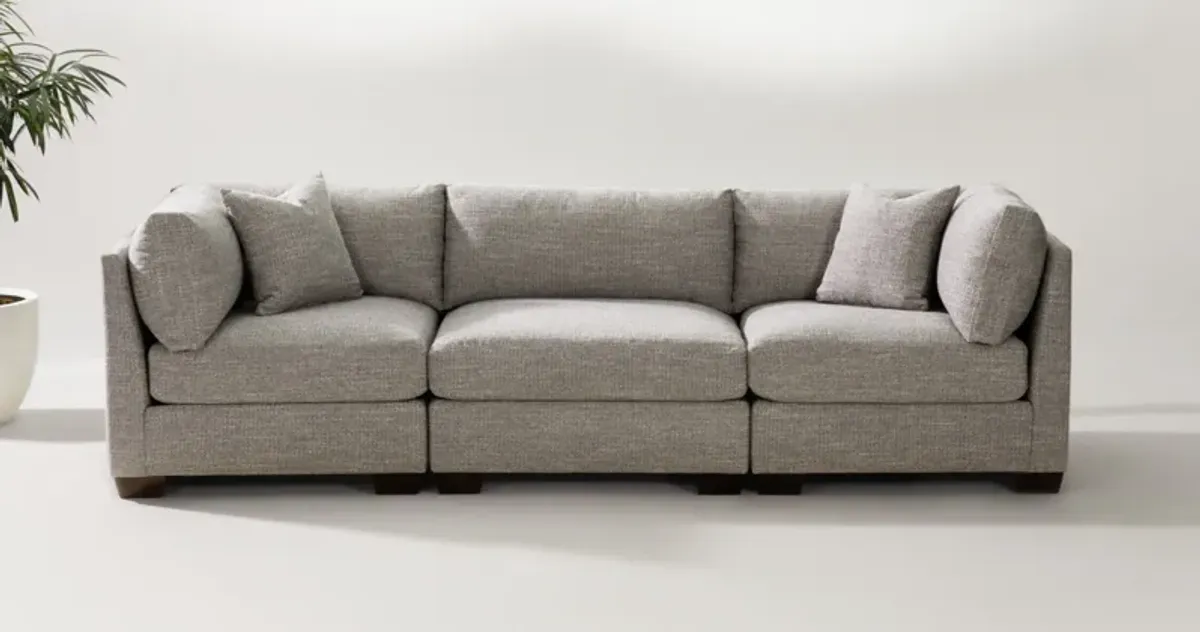 Beckham Hybrid Comfort 3-Piece Sofa - Pandora Pepper