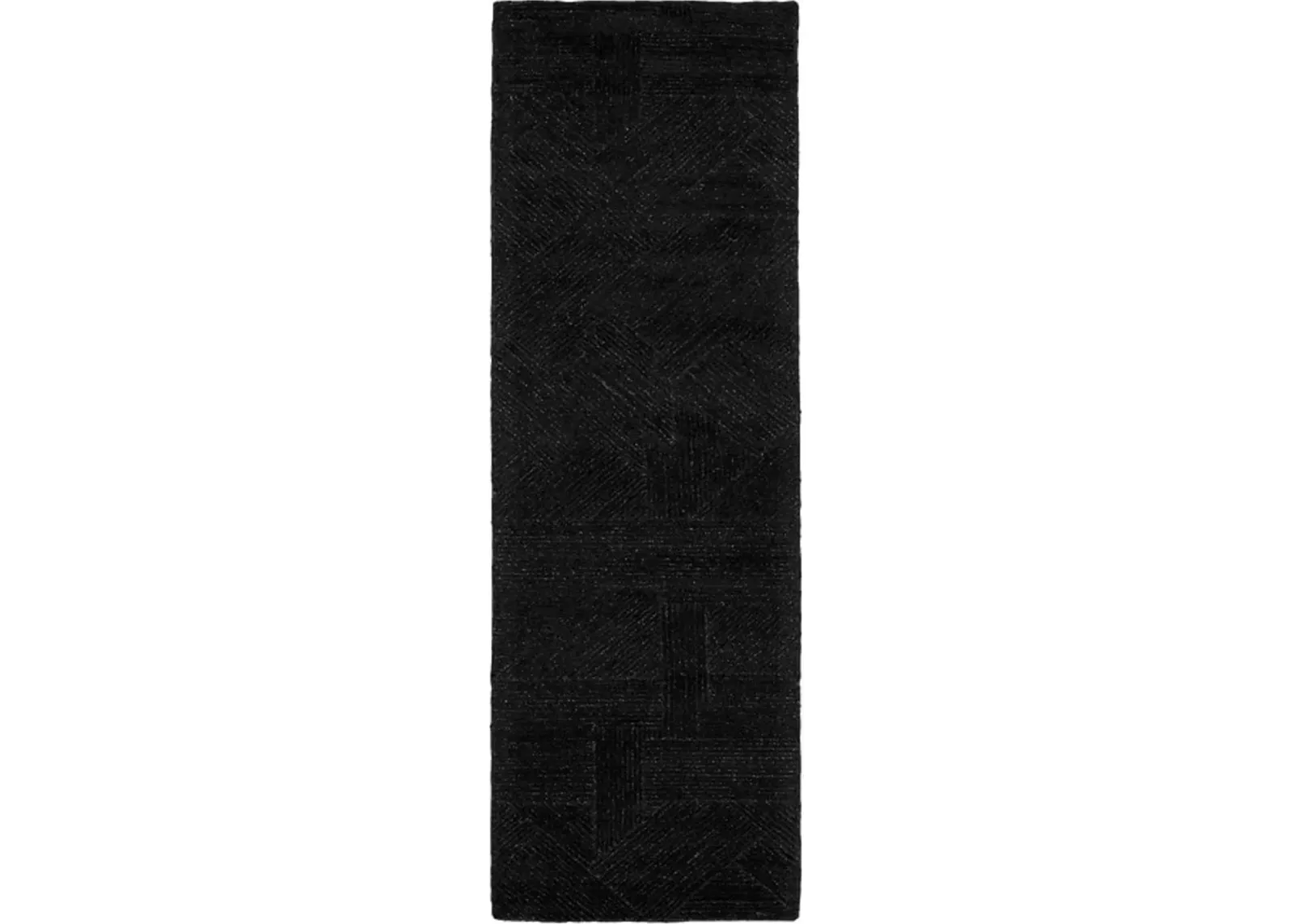 Geometry 2' X 8' Area Rug by Michael Amini - Black