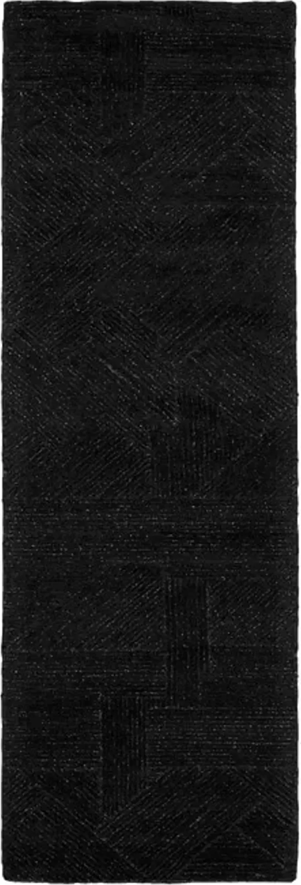 Geometry 2' X 8' Area Rug by Michael Amini - Black