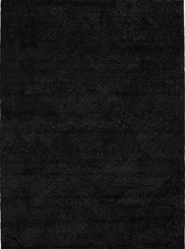 Geometry 4' X 6' Area Rug by Michael Amini - Black