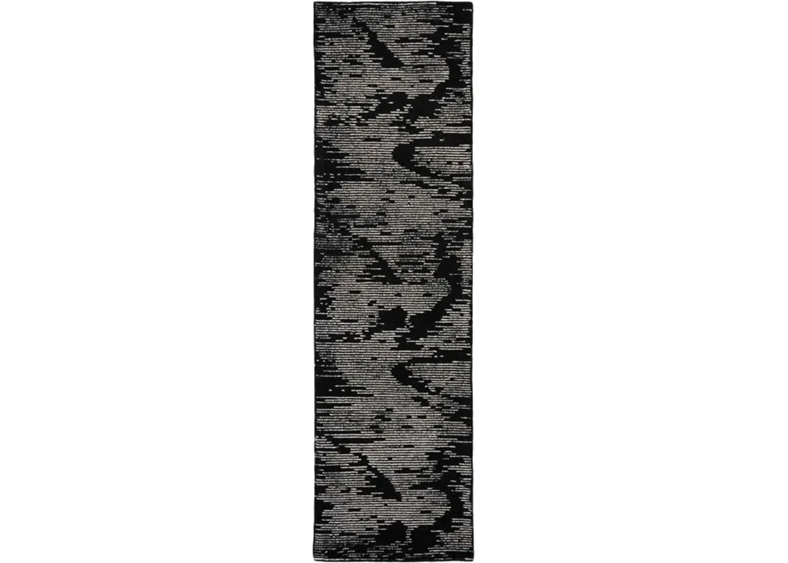 Valley 2' X 8' Area Rug by Michael Amini - Black/Ivory