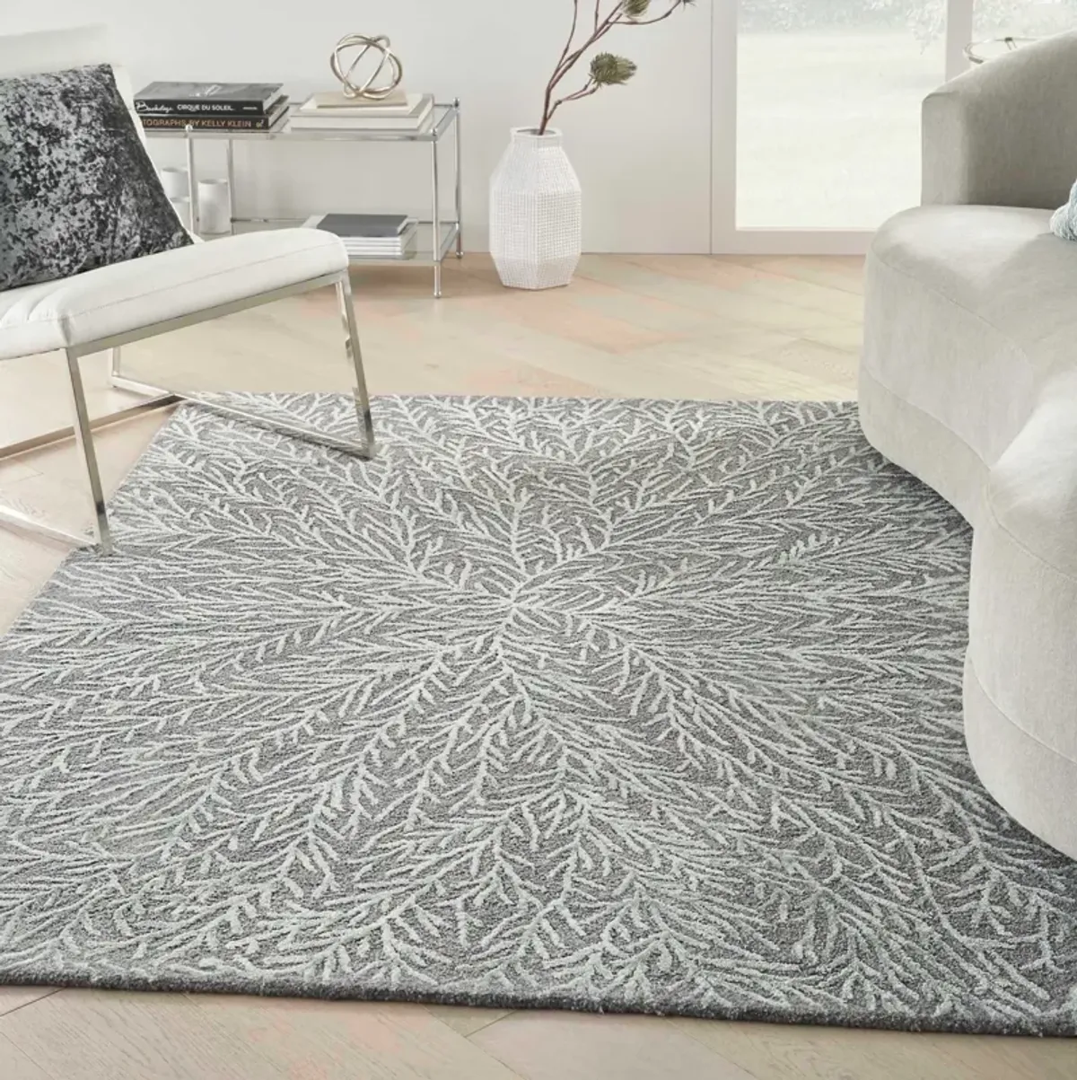 Reef 4' X 6' Area Rug by Michael Amini - Slate/Teal