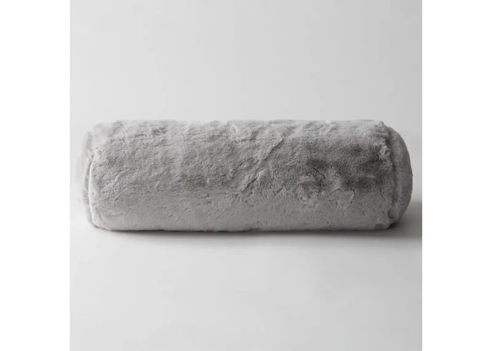 Faux Fur Bolster Pillow - Big Bear Gray