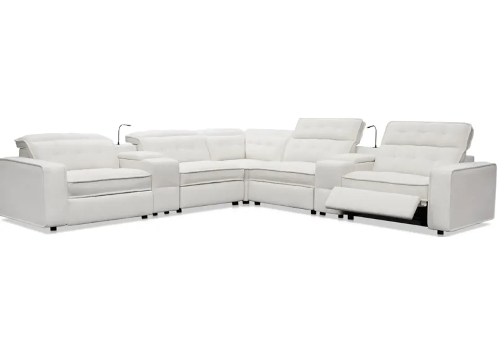 Bellini 7-Piece Dual-Power Reclining Sectional with 2 Consoles