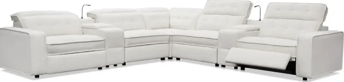 Bellini 7-Piece Dual-Power Reclining Sectional with 2 Consoles