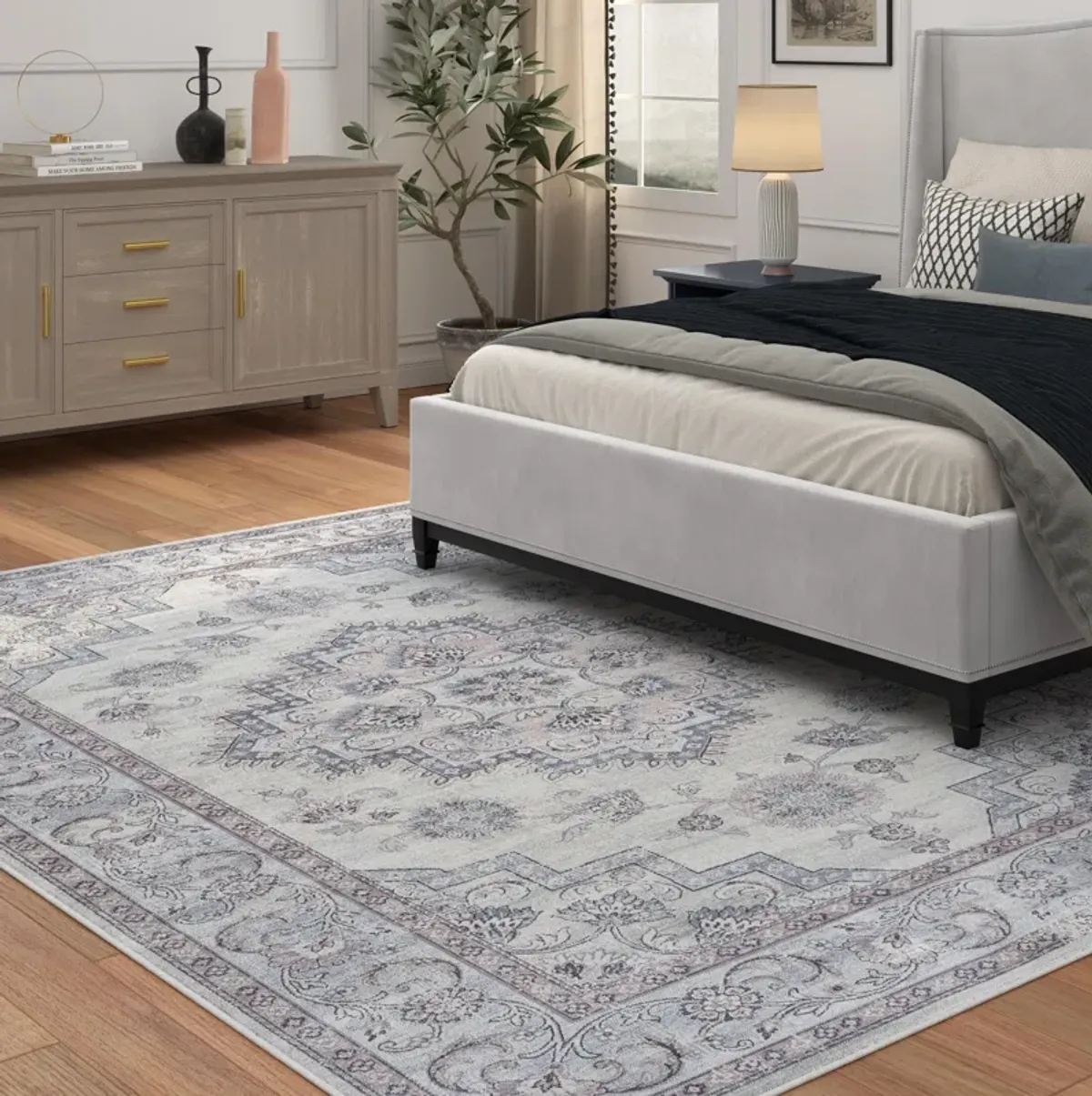 Ceres 63" X 90" Area Rug - White/Blue