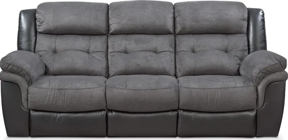 Tacoma Manual Reclining Sofa - Black