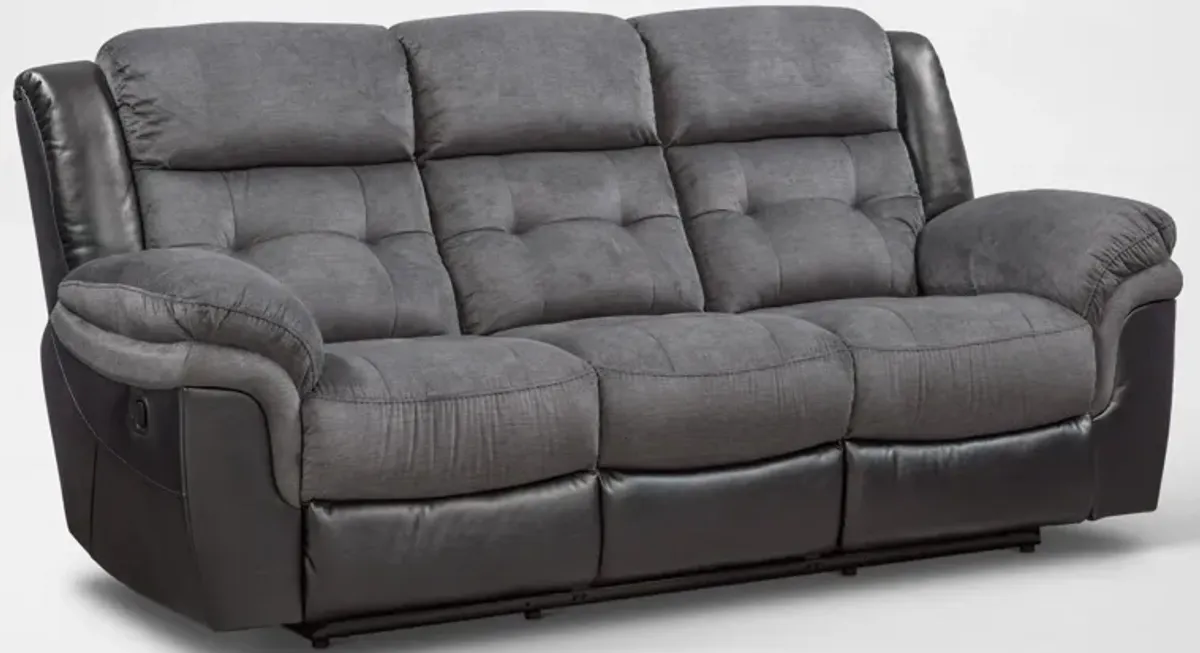 Tacoma Manual Reclining Sofa - Black