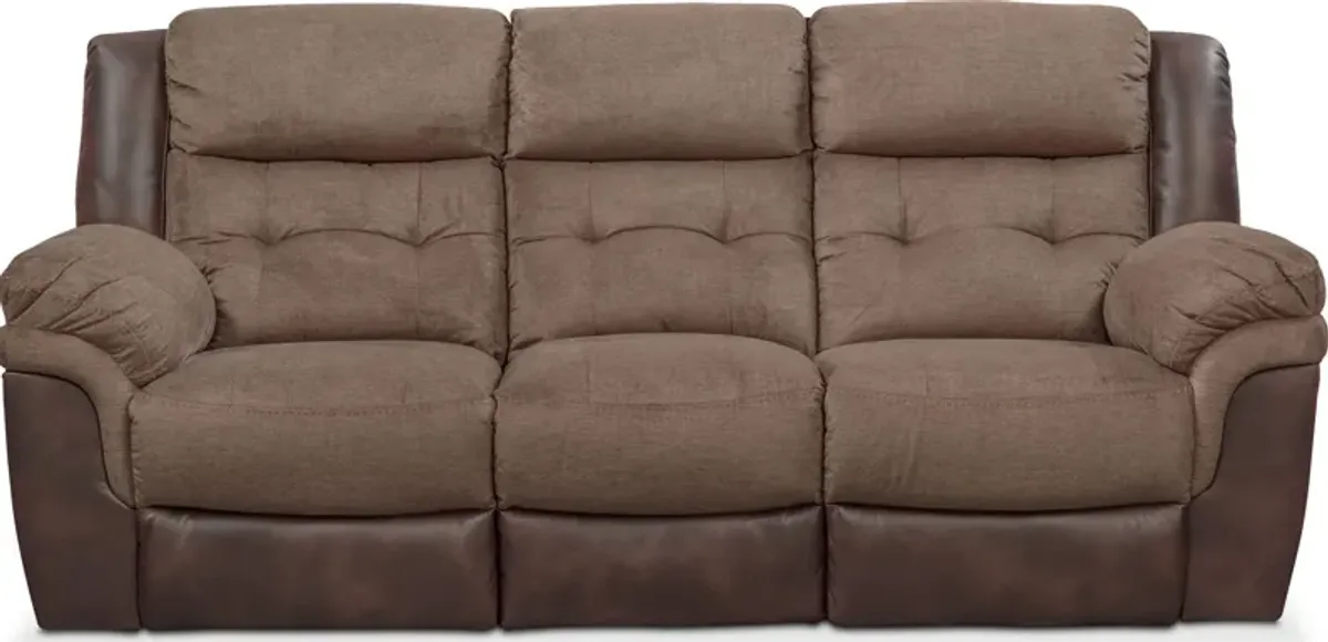 Tacoma Manual Reclining Sofa - Brown