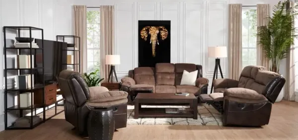 Tacoma Manual Reclining Sofa and Glider Recliner Set - Brown