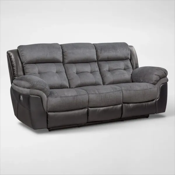 Tacoma Dual-Power Reclining Sofa - Black