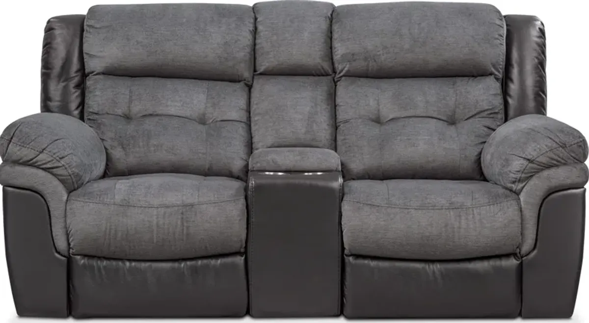 Tacoma Dual-Power Reclining Loveseat - Black