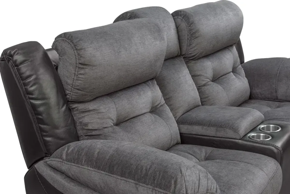 Tacoma Dual-Power Reclining Loveseat - Black