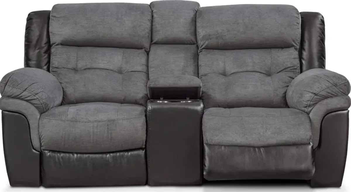 Tacoma Dual-Power Reclining Loveseat - Black