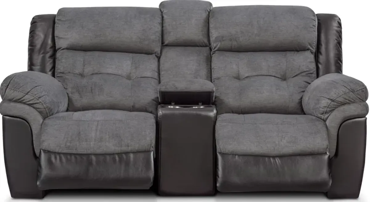 Tacoma Dual-Power Reclining Loveseat - Black