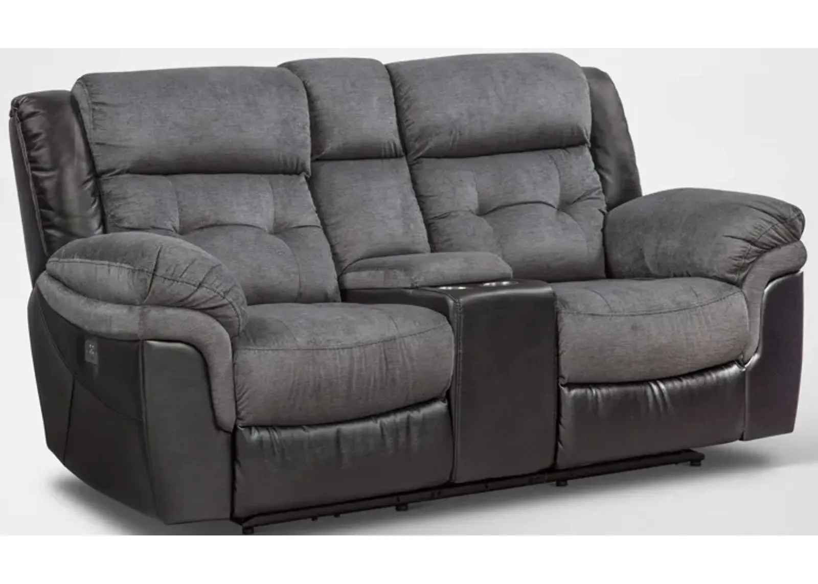 Tacoma Dual-Power Reclining Loveseat - Black