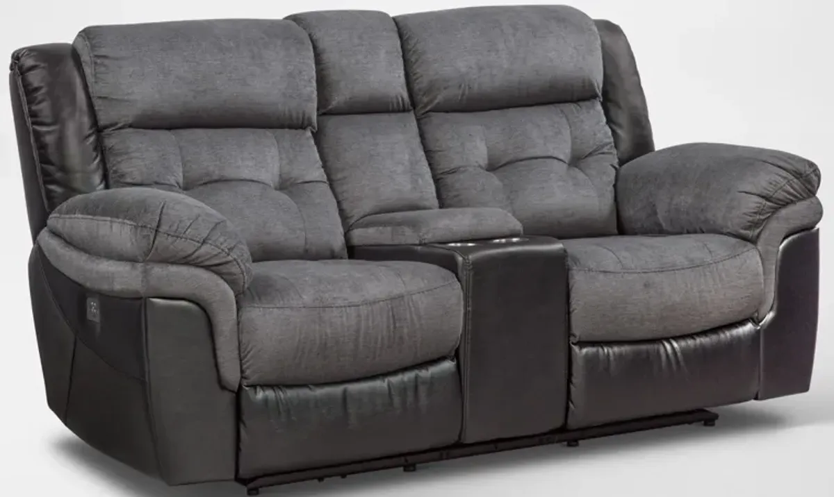 Tacoma Dual-Power Reclining Loveseat - Black