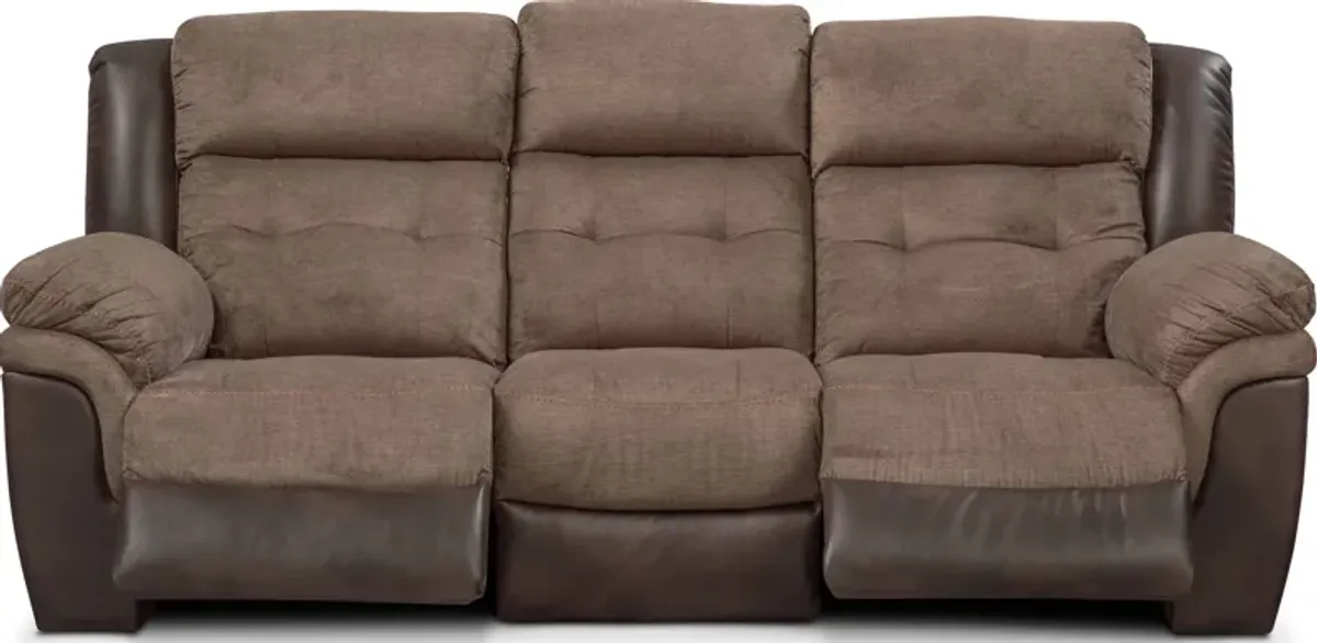 Tacoma Dual-Power Reclining Sofa - Brown